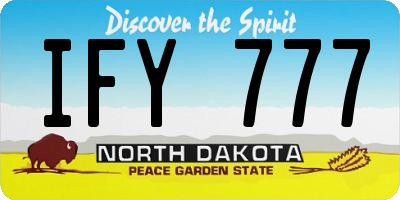 ND license plate IFY777