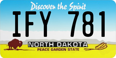 ND license plate IFY781
