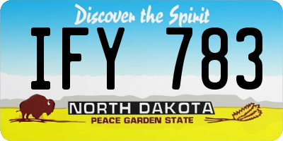 ND license plate IFY783