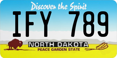 ND license plate IFY789