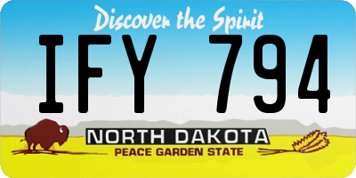 ND license plate IFY794