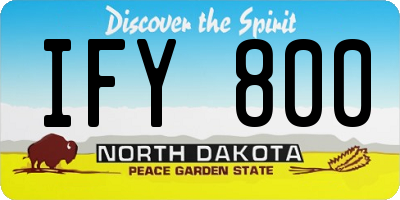 ND license plate IFY800