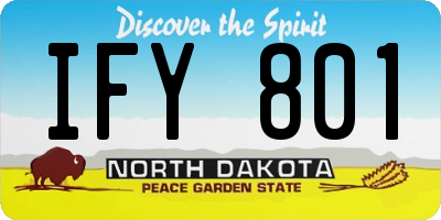 ND license plate IFY801