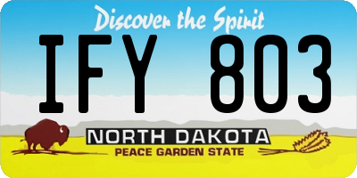 ND license plate IFY803