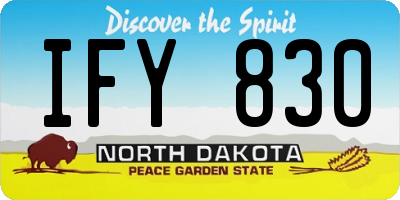 ND license plate IFY830