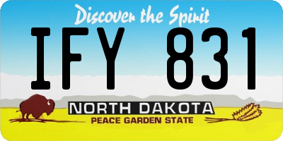 ND license plate IFY831