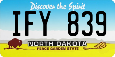 ND license plate IFY839