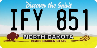 ND license plate IFY851