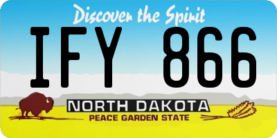 ND license plate IFY866