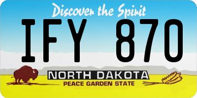 ND license plate IFY870