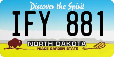 ND license plate IFY881