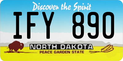 ND license plate IFY890