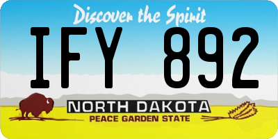 ND license plate IFY892