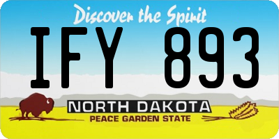 ND license plate IFY893