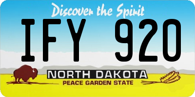 ND license plate IFY920
