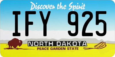 ND license plate IFY925