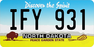 ND license plate IFY931