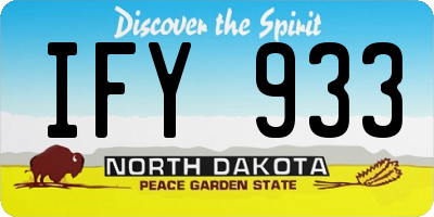 ND license plate IFY933