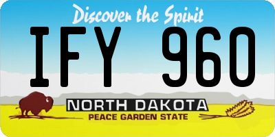 ND license plate IFY960