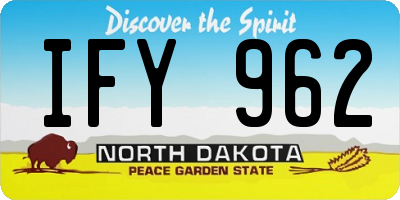 ND license plate IFY962
