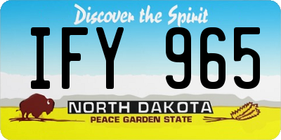 ND license plate IFY965