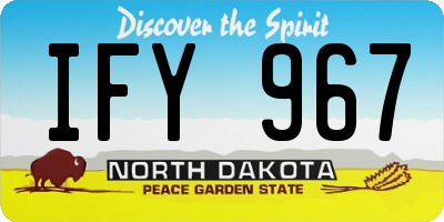 ND license plate IFY967