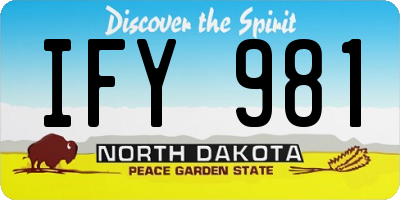 ND license plate IFY981