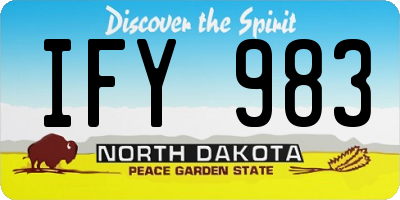 ND license plate IFY983