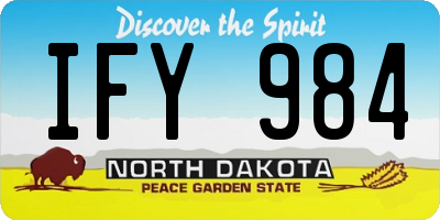 ND license plate IFY984