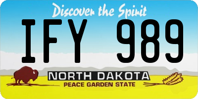 ND license plate IFY989