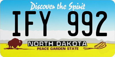 ND license plate IFY992
