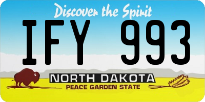 ND license plate IFY993