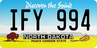 ND license plate IFY994