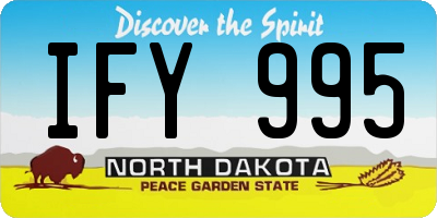 ND license plate IFY995