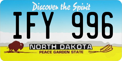 ND license plate IFY996