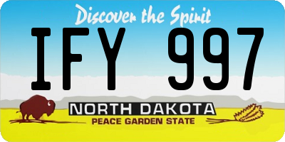 ND license plate IFY997