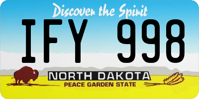 ND license plate IFY998