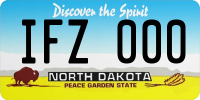 ND license plate IFZ000