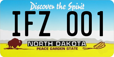 ND license plate IFZ001