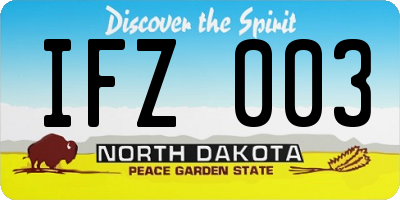 ND license plate IFZ003