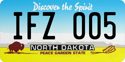 ND license plate IFZ005
