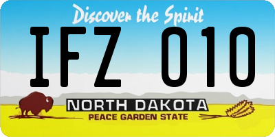ND license plate IFZ010