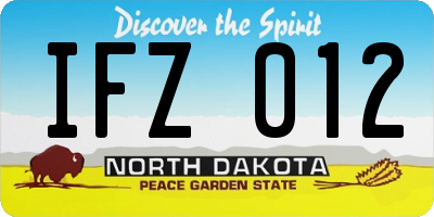 ND license plate IFZ012