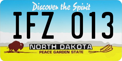 ND license plate IFZ013