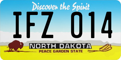 ND license plate IFZ014