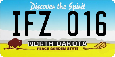 ND license plate IFZ016