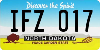 ND license plate IFZ017