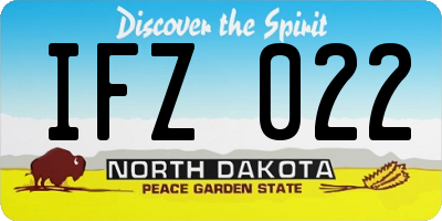 ND license plate IFZ022