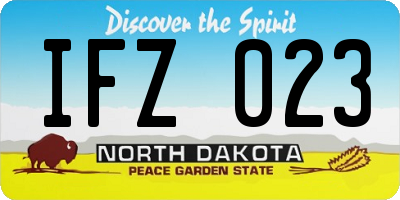 ND license plate IFZ023