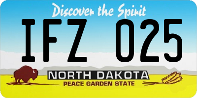 ND license plate IFZ025